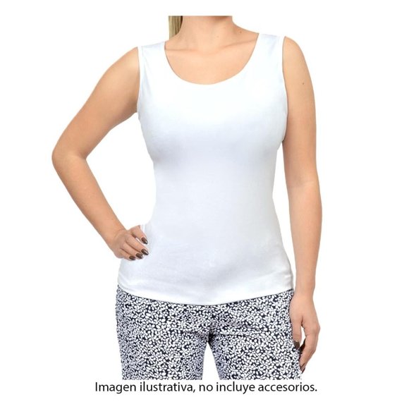 Top George para Mujer, Blanco Tirante Ancho Talla 38