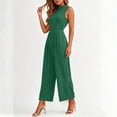 thumbnail image 5 of PBFRDSJ Jumpsuits for Women Casual Sleeveless Mock Neck Ruched Wide Leg Jumpsuit Casual Formal Long Romper with Pockets, 5 of 7