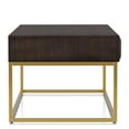 thumbnail image 3 of Bowery Hill Table Basse Transitionnelle en Métal à 2 Tiroirs, Noyer, 3 of 8