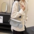 thumbnail image 3 of Women's bum bag, crossbody bag , small shoulder bag, stylish crossbody bag with small bag, with zipper, adjustable shoulder strap, suitable for every outfit and every occasion（Silver）, 3 of 7