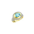 thumbnail image 5 of RYLOS Rings for Women 14K Gold Plated Silver Ring Classic 9X7MM Oval Gemstone & Diamonds December Blue Topaz Jewelry Size 9, 5 of 8