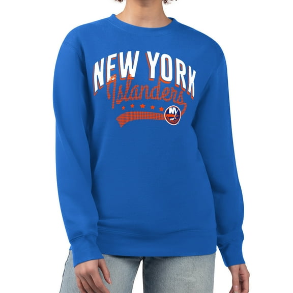 Women's G-III 4Her by Carl Banks  Royal New York Islanders Filigree Team Graphic Fleece Pullover Sweatshirt