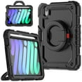 thumbnail image 2 of iPad Mini Case (8.3") (6th Generation) - TECH CIRCLE [Built with Screen Protector] Drop Proof Protective Kickstand Case Portable Handle Sturdy Rugged Cover for Apple 8.3-Inch iPad Mini Tablet, Black, 2 of 9