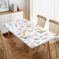 thumbnail image 2 of YFYANG 5FT Rectangular Table Cloth, Waterproof Polyester Foliage Flower Design Table Cover, Indoor Outdoor Decorative Tablecloths with Elastic Edge, 2 of 8