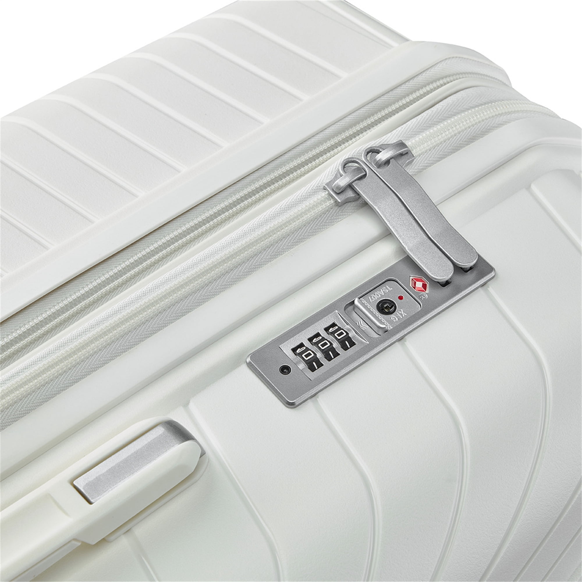 Aukfa Expandable Hardside 4-Piece Luggage Travel Set, Durable Suitcase Double Wheels, White