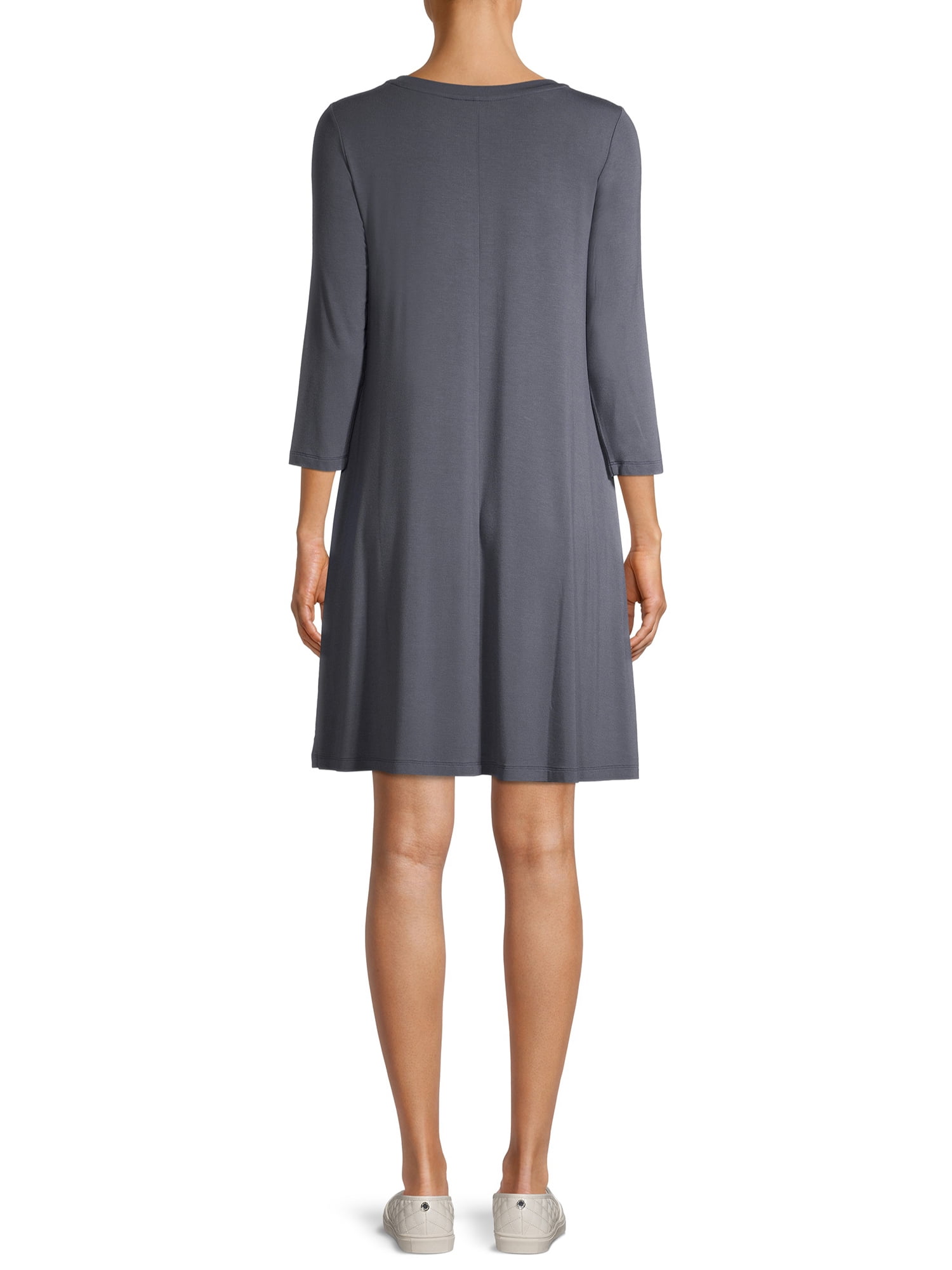 Time and Tru Women's 3/4 Sleeve Knit Dress