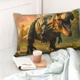thumbnail image 4 of Pofeuu Realistic Style Forest Dinosaur Print Polyester Microfiber Plush Pillowcases, Super Soft and Cozy Pillow Case Covers with Envelop Closure（Pillow core not included）-20"x30", 4 of 6