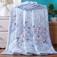 thumbnail image 2 of AZXY Floral Cooling Throw Blanket for Hot Sleepers, 39.37"x55.11" Light Blue Flower Summer Quilt, Lightweight Breathable Air Conditioner Comforter, Machine Washable Soft Blanket for Couch Bed Adults, 2 of 6