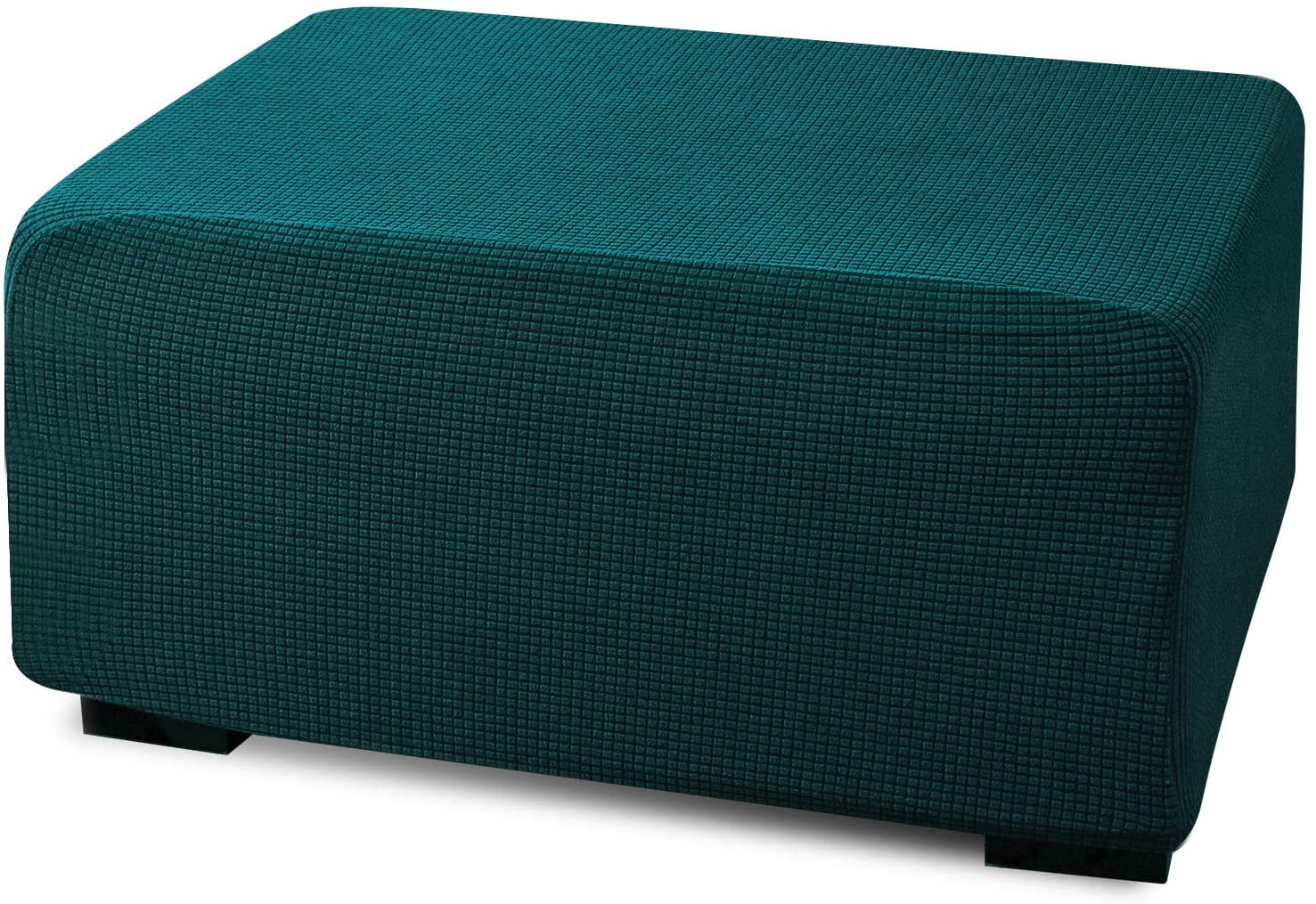 Jacquard Ottoman Covers Slipcover Rectangle for Living Room, Stretch