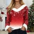 thumbnail image 2 of larppty Cozy Faux Fur Trim Sweatshirt | Women's Loose-Fit Holiday Graphic Pullover Party Outfits (Rose Gold, M), 2 of 5
