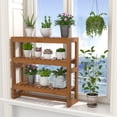 thumbnail image 4 of Bambloom Over The Toilet Storage Bathroom Shelves,Wall Mounted 3 Tier Space Saver Corner Shelf Organizer,Bamboo Towel Rack Toilet Paper Cabinet with Hanging Rod,Walnut, 4 of 7