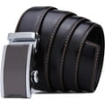 thumbnail image 2 of Men's Belt Genuine Leather Ratchet Belt for Men with Slide Buckle,Trim to Fit width 3.5cm 1 3/8 inch, 2 of 6