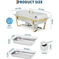 thumbnail image 3 of 2 Pack Gold Chafing Dish Buffet Set 8QT,Single Compartment Rectangular Stainless Steel Chafer Food Warmer with Lids, Catering Chafer Food Warmer for Parties, Weddings, Events & Banquets, 3 of 9