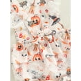 thumbnail image 6 of hirigin Summer Baby Girl Jumpsuit Set Casual Pumpkin Skull Print Lace Ruffle Trim Sleeveless Rompers and Headband, 6 of 8