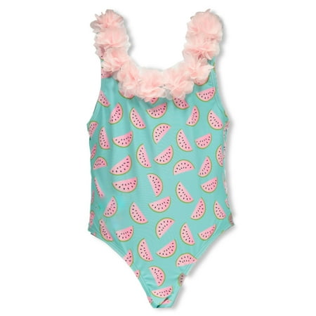 

2 Be Real Girls 1-Piece Watermelon Swimsuit - pink/aqua 3t (Toddler)