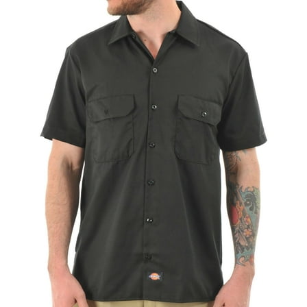 Dickies Men's Short Sleeve Work Shirt, Black