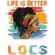 thumbnail image 2 of Vibrant Purple "Life is Better with Locs" T-Shirt - Women's Casual Short Sleeve Crew Neck Top, Breathable Polyester, Machine Washable, Perfect for Spring & Summer, 2 of 7