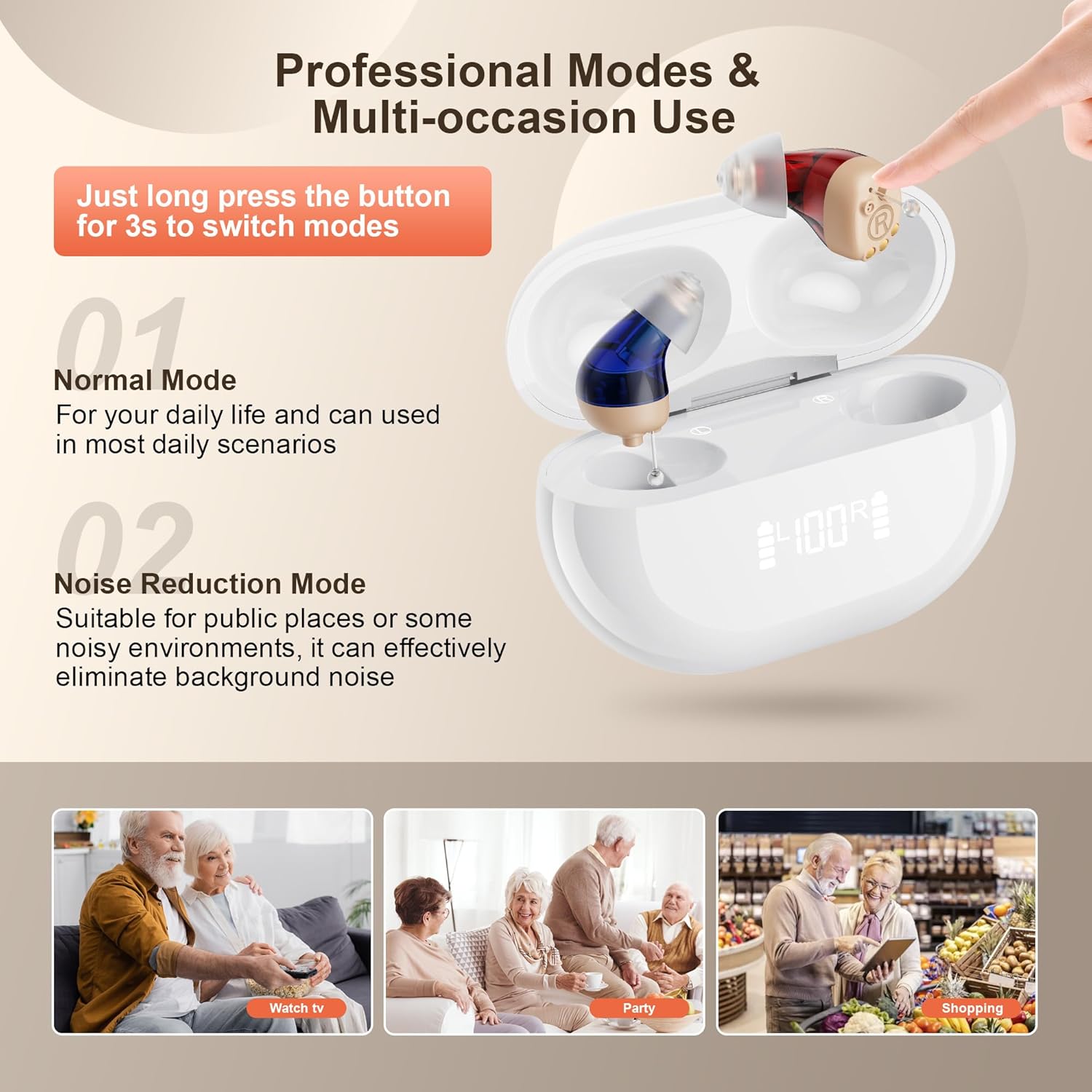SUWU Hearing Aids, Invisible Rechargeable Digital Hearing Aids for Seniors with 16-Channel Sound Processing Noise Cancelling OTC Auto-On/Off
