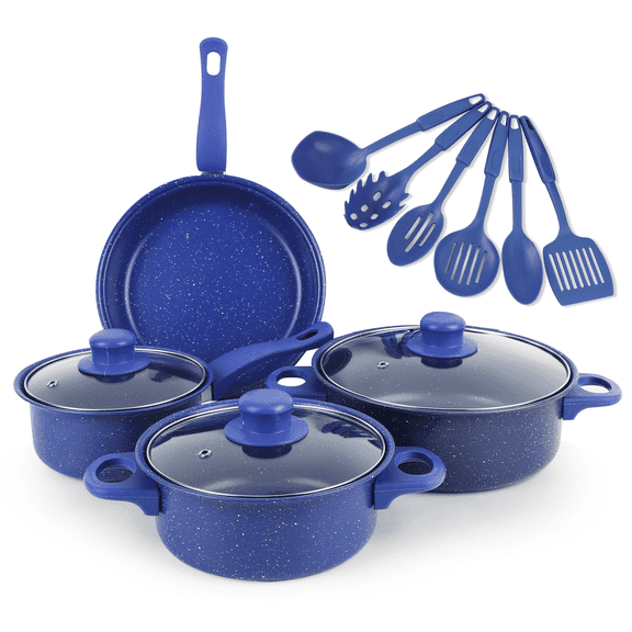 13 Piece Cookware Set, Kitchen Nonstick Pots And Pans Set With Glass Lid For Cooking, Induction & Dishwasher