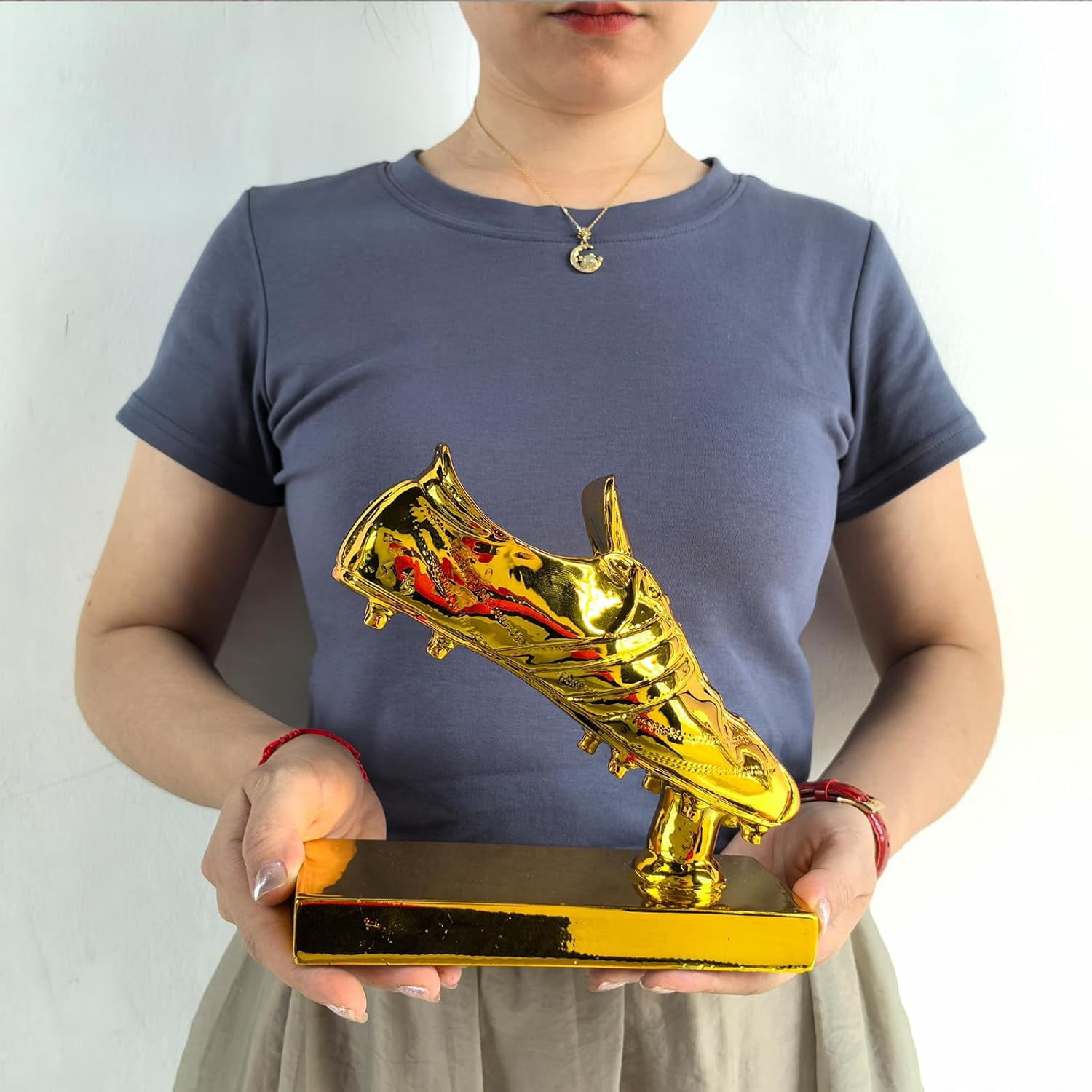 Golden Stand Football Boot Trophy Shoe Resin Winners Cup Crafts Best Gold Plated Soccer Award Model Cup Gift Fans League Souvenirs,Gold