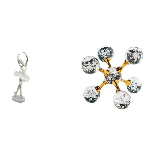 Figura decorativa de escritorio: Estatua de bailarina, esfera, adorno de resina y vidrio, escultura de arte moderno, ideal para regalar o decorar la o