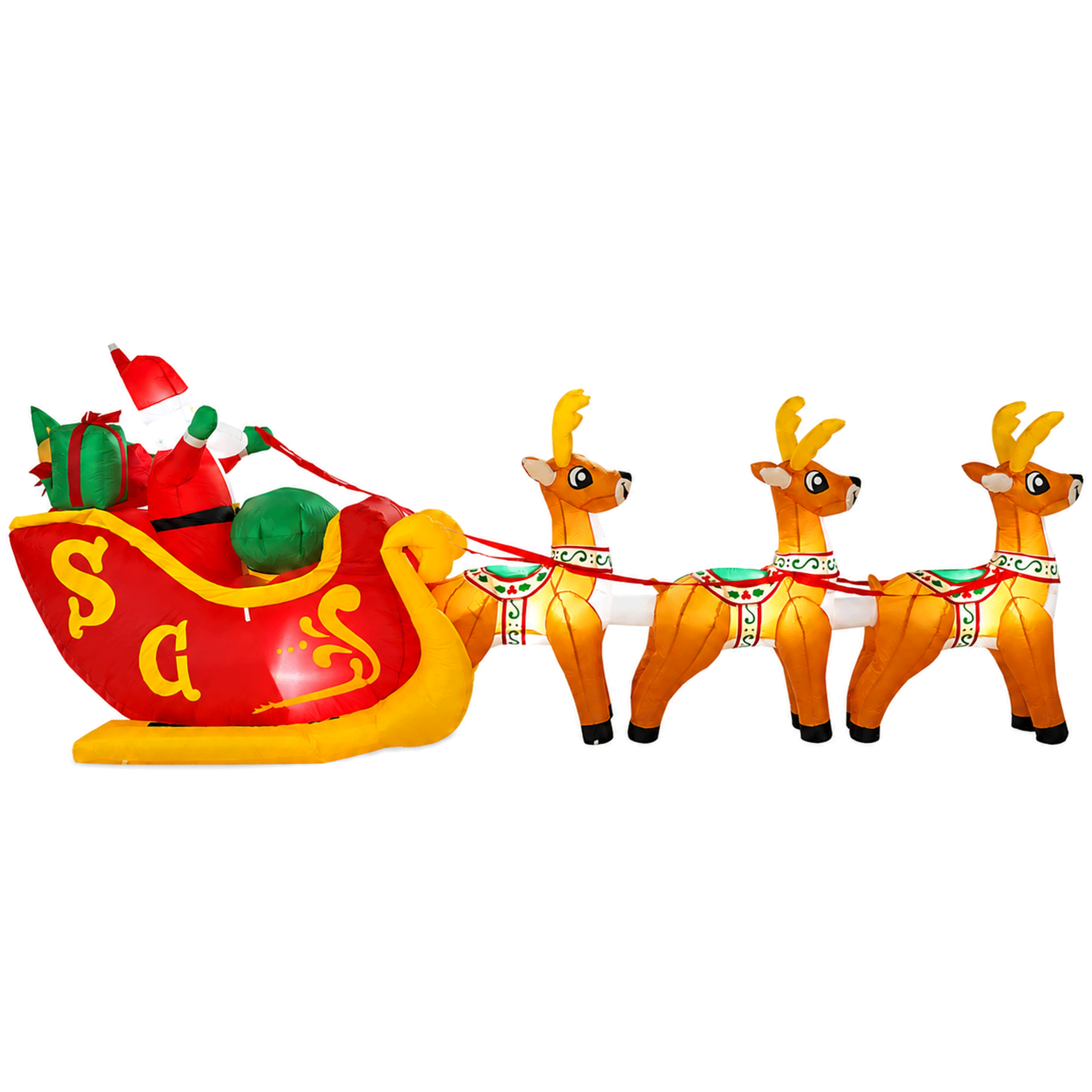Yexmas 10ft Inflatable Santa On Sleigh With Reindeer photo 4