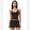 Black, variant on IBTOM CASTLE 2 Piece Workout Sets for Women Shorts Yoga Pilates Outfits Striped Backless Halter Padded Tank Top With High Waist Fold-over Biker Shorts L Black
