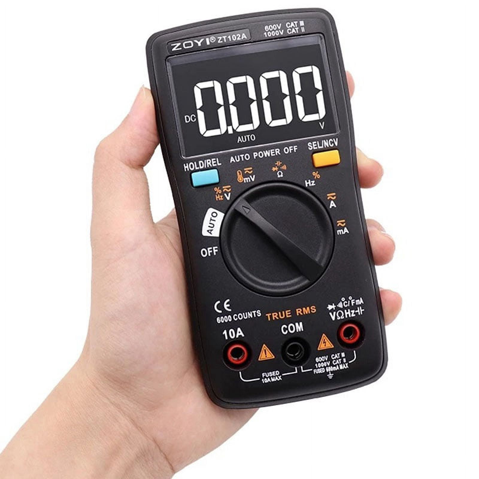 ZT102A Digital Multimeter 6000 Counts Auto 113D Back Light Voltmeter Transistor Tester Frequency Diode Temperature
