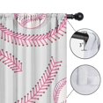 thumbnail image 4 of Blackout Kids Curtains,Gray Pink Baseball Stitches Pattern Childrens Insulated Curtains Set Of 2,Bedroom Essentials,Toddler Room Decor 52"x84", 4 of 5