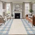 thumbnail image 2 of Blue Plaid Large Area Rugs 8x10 ft Retro Country Blue Plaid Linen Texture Washable Rug Non Slip Indoor Carpet Absorbent Floor Mat for Living Room Bedroom Dining Room, 2 of 9