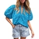 thumbnail image 1 of Camisa para Mujer PRETTYGARDEN Cuello en V con Encaje y Manga Corta XXL, 1 of 8