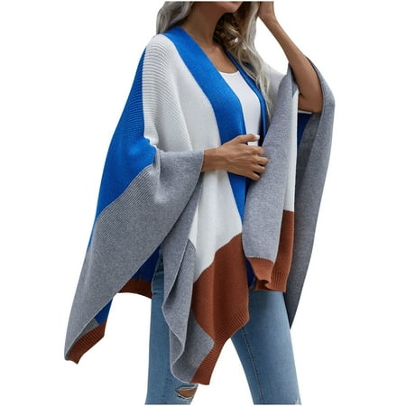 

Trench Coats for Women Puffer Jacket Womens Women s Trendy Shawl Color Matching Loose Tops Blouse Knitted Sweater Cardigan for Women on Sales Corduroy Jacket Women Blue S
