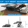 thumbnail image 5 of 47 Inch Large Standing Desk Converter – Extra Wide Sit Stand Riser with Keyboard Tray, Dual Monitor Space, Gas Spring Height Adjustable – Ergonomic Desktop Workstation for Home or Office, 5 of 10
