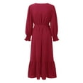 thumbnail image 6 of Sngxgn Women's V Neck Sleeveless Ruched Bodycon Party Dress(Red,M), 6 of 7