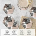 thumbnail image 5 of XMXY Drink Coasters with Holder for Coffee Table, Trendy Multicolor Animal Textures Absorbent Ceramic Cups Coaster Sets 6 Pack, 4 Inches Hexagon, 5 of 9