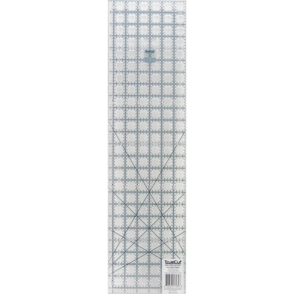 Truecut Rectangle Ruler - 6.5"X24.5" Ruler With Track & Guide System - Works With Truecut My Comfort Rotary Cutter & Other Rotary Cutters - Great Ruler For Fabric, Arts, And Crafts