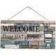 thumbnail image 1 of Placa impresa, letrero de madera, por favor, asiento, colgante de pared, señal de bienvenida, decoración artística, divertido adorno colgante para baño en casa para invitados, 10x20cm, 1 of 5