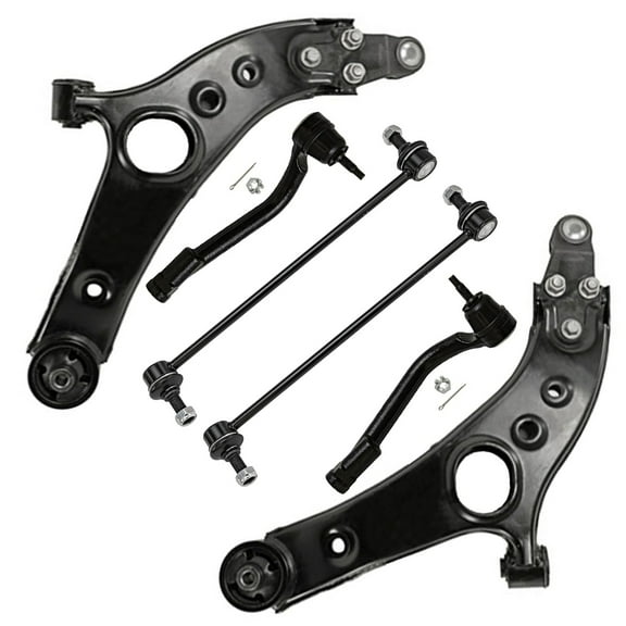 Detroit Axle - 6pc Front End Control Arms Kit for Hyundai 2013-2014 Santa Fe XL, 2013-2018 Santa Fe Sport, 2 Lower Control Arms Ball Joints 2 Sway Bars 2 Outer Tie Rods Replacement