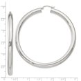 thumbnail image 2 of 925 Sterling Silver 5mm Round Hoop Earrings 67x65mm Wide 5mm Thick Hoop Earring for Women, 2 of 2