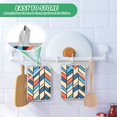 thumbnail image 4 of Yayeee Pot Holders Kitchen Heat Resistant with Pocket 7"x9.8" Cotton Oven Cooking Hot Pads, Blue Geometric, 4 of 7