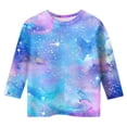 thumbnail image 5 of Taybagh Girls Shirts Size 10-12 Crew Neck 3/4 Sleeves Shirts for Youth Girls Vibrant Ombre Kids Clothes Soft Tees, 5 of 5