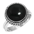 thumbnail image 1 of 925 Sterling Silver Ring For Women - Teens Natural Black Onyx Gemstone Silver Ring Size 9.5 July Birthstone Elegant Silver Ring Size 9.5 Valentine's Day Gift For Wife 925 Silver Gemstone Jewelry, 1 of 5