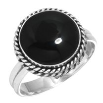 925 Sterling Silver Ring For Women - Teens Natural Black Onyx Gemstone Silver Ring Size 9.5 July Birthstone Elegant Silver Ring Size 9.5 Valentine's Day Gift For Wife 925 Silver Gemstone Jewelry