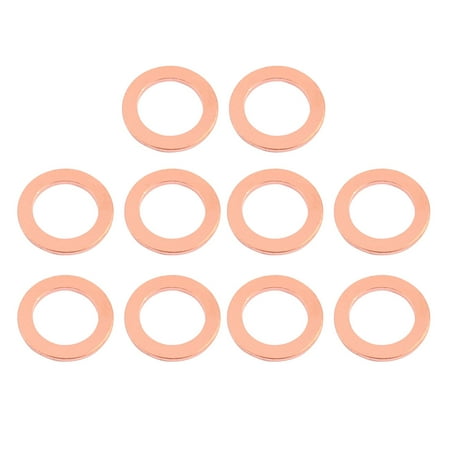 - 10pcs 24mm x 16mm x 2mm Flat Ring Copper Crush Washer Sealing Gasket Fastener