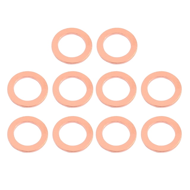 Unique Bargains 10 Pcs 24mm x 16mm x 2mm Rondelle Plate en Cuivre Joint d'Étanchéité