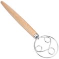 thumbnail image 1 of Batidor plano con mango de madera y espiral para harina, utensilio de cocina para huevos, batidor de huevos, batidor de masa, utensilio de cocina, 1 of 6