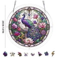 thumbnail image 2 of Beautynvta Acrylic Puzzle Suncatcher Window Hanging, 83 Pieces Sun Catcher Acrylic Puzzles, DIY Suncatchers Puzzles, Home & Garden Decor, 7.9'', (Peacock), 2 of 9