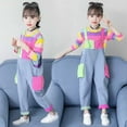 thumbnail image 2 of TAIAOJING Kids Toddler Baby Girls Spring Summer Cotton Patchwork Long Sleeve Hoodie Suspender {Pants Outfits Clothes For 3-4 Years, 2 of 9