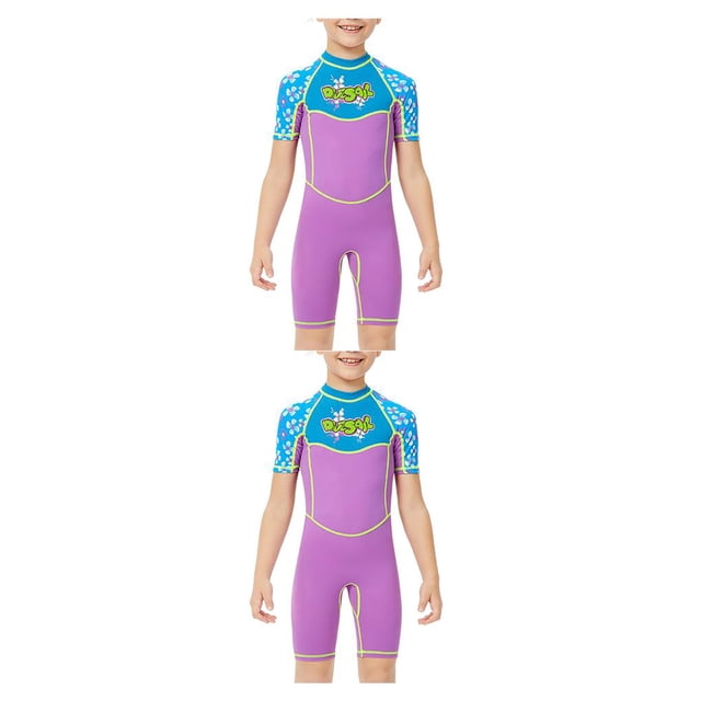 Sonducket Trajes de neopreno Breathe Freely, traje de buceo para niños, traje de neopreno de una pieza para niños y niñas, antimedusas, varios tamaños Violeta XXL 2piezas Sonducket CBP194451