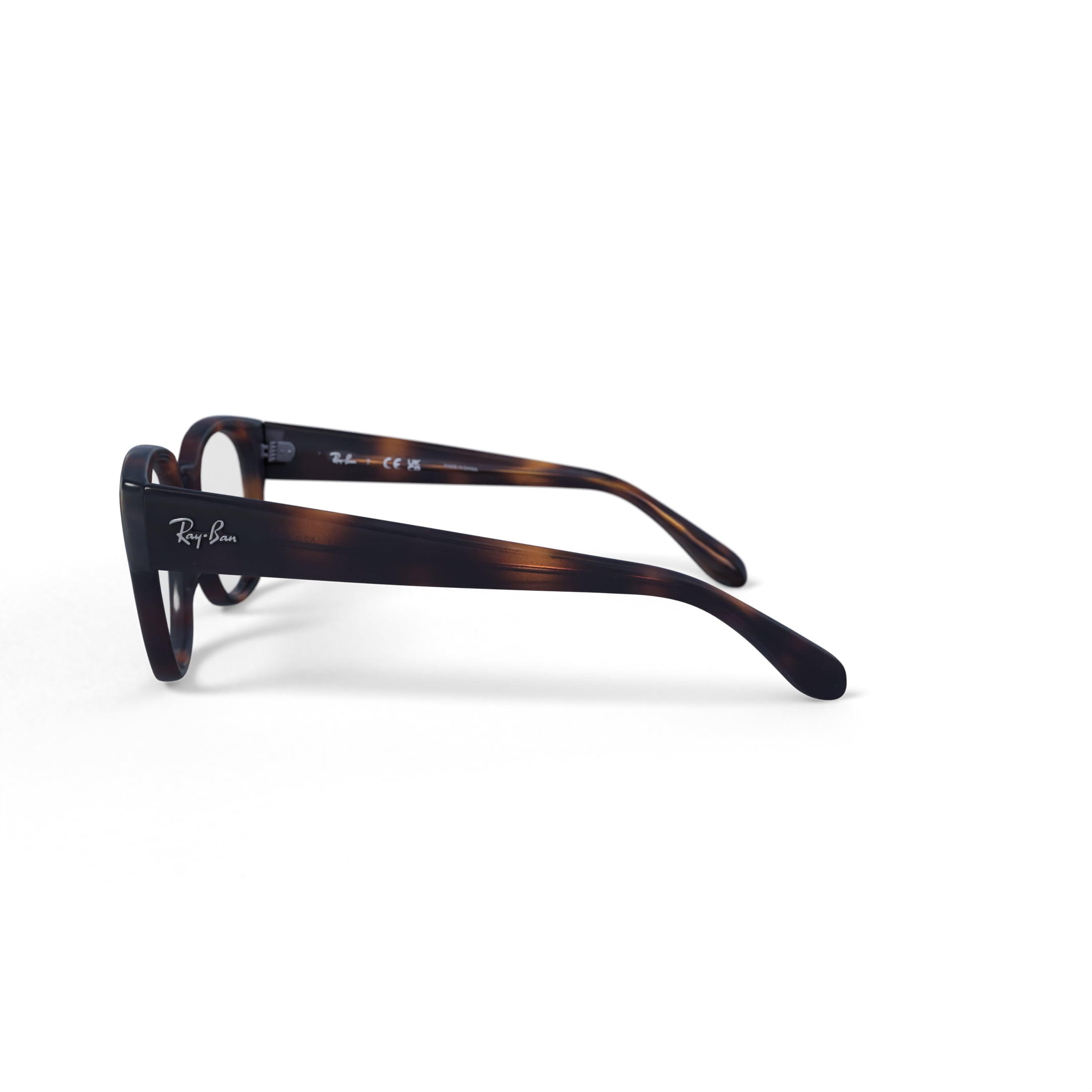 Ray-Ban Unisex Size 52 Square RB7210 Optics Prescription Eyeglasses with Case, Havana/ Demo Lens